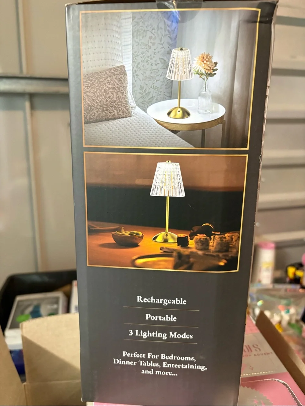 The Addison Rechargeable Table Lamp — Gold with Clear Shade